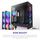 NZXT H9 Flow RGB+ (2025) Dual-Chamber Mid Tower Case With RGB Fans & Control Hub - All Black