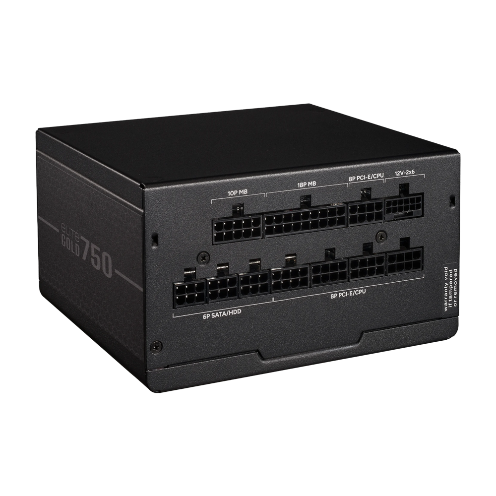 Cooler Master Elite Gold 750W 80 PLUS Gold Modular ATX 3.1 Power Supply - Black