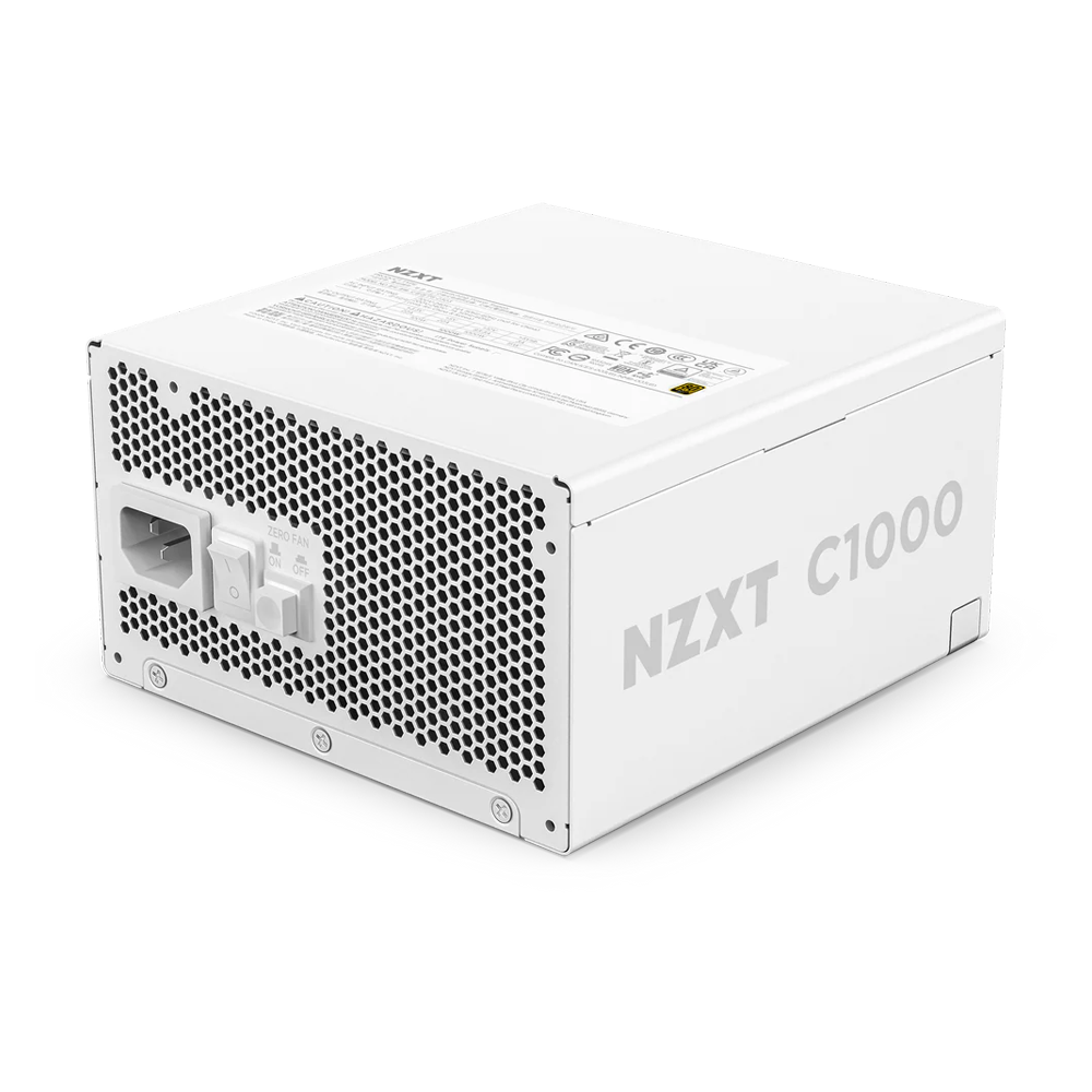 NZXT 1000W ATX 3.X 80 Plus Gold Fully Modular Low Noise Power Supply - White