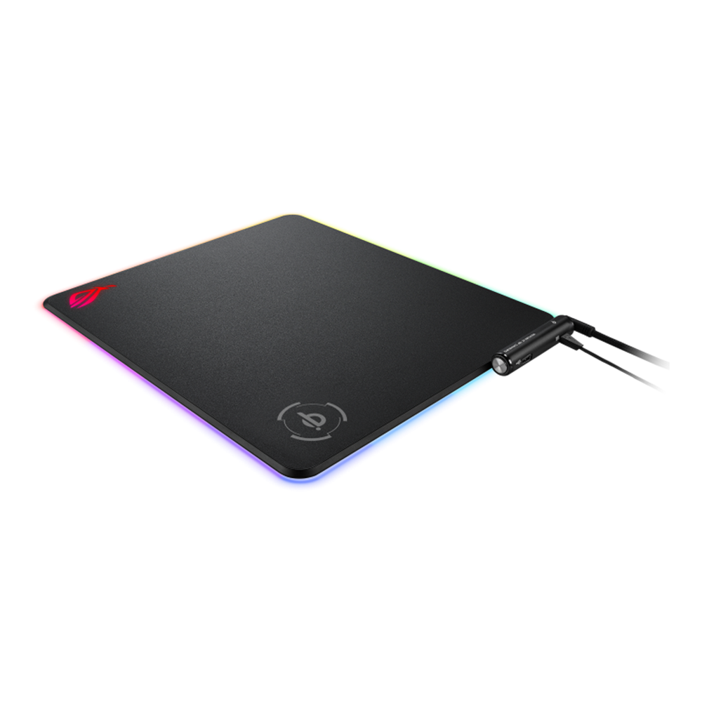 ASUS NH01 ROG Balteus Qi Wireless Charging RGB Hard Gaming Mouse Pad - Black