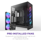 NZXT H9 Flow RGB (2025) Dual-Chamber Mid Tower Case With RGB Fans - All Black