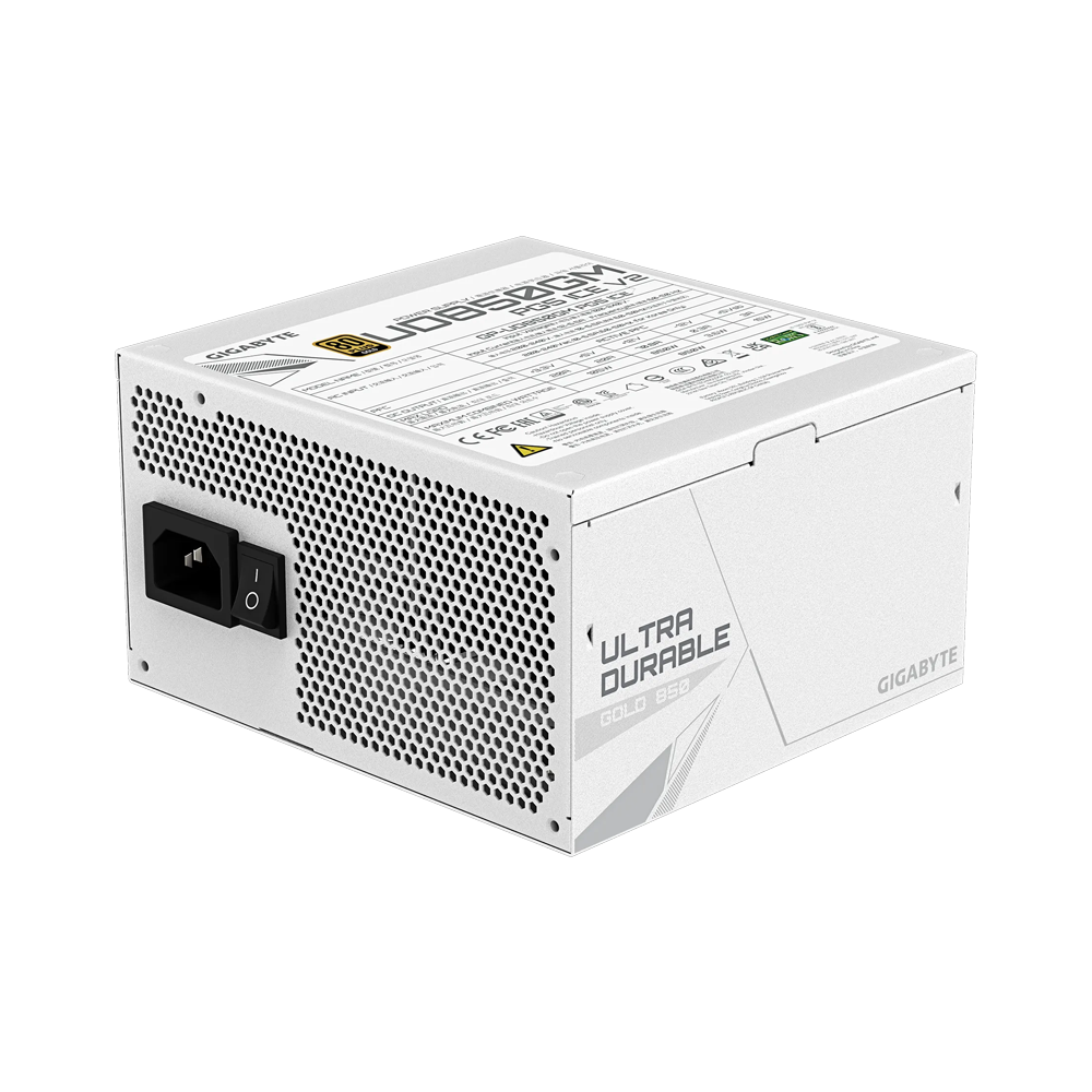 GIGABYTE UD850GM 850W PG5 V2 Fully modular PCIe 5.1 ATX 3.1 ICE 80 Plus Gold Power Supply Unit - White