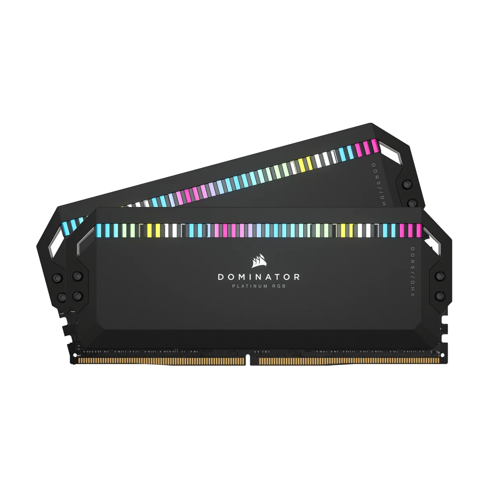 Corsair DOMINATOR PLATINUM RGB 32GB (2x16GB) DDR5 DRAM 7200MHz C34 Memory Kit — Black