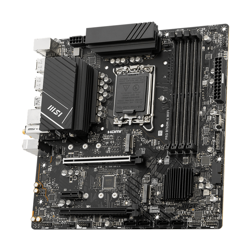 MSI PRO B760M-A WIFI DDR5 mATX Motherboard - Black