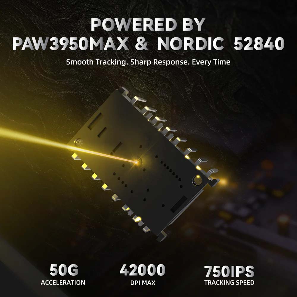 ATTACK SHARK R11 ULTRA PAW3950MAX Carbon Fiber Ink Blade 8K Wireless Gaming Mouse - Black