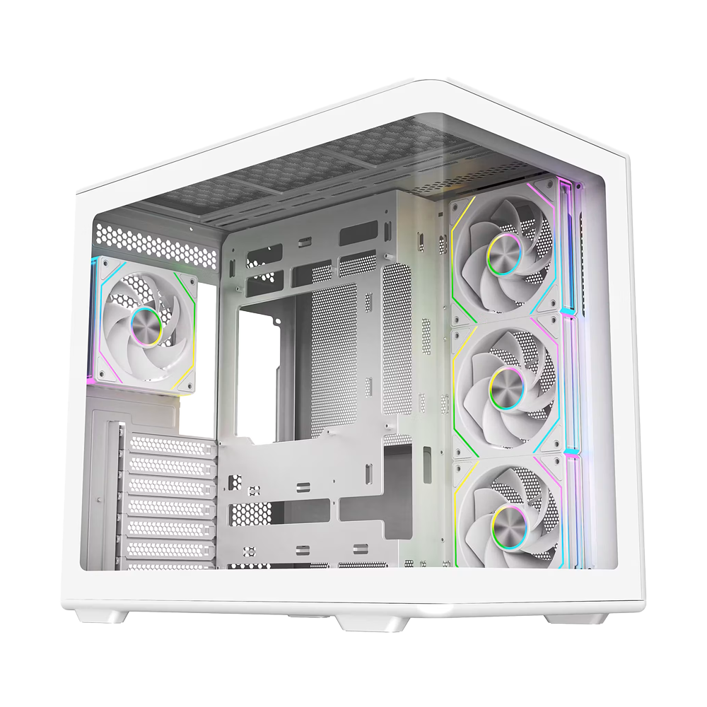 Cooler Master Elite 600 With Pre-installed 4 Fans ATX Case - White