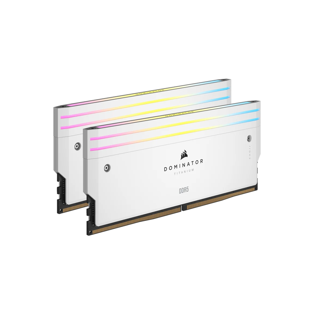 CORSAIR DOMINATOR TITANIUM RGB 32GB (2x16GB) DDR5 DRAM 6000MT/s CL30 Intel XMP Memory Kit - White