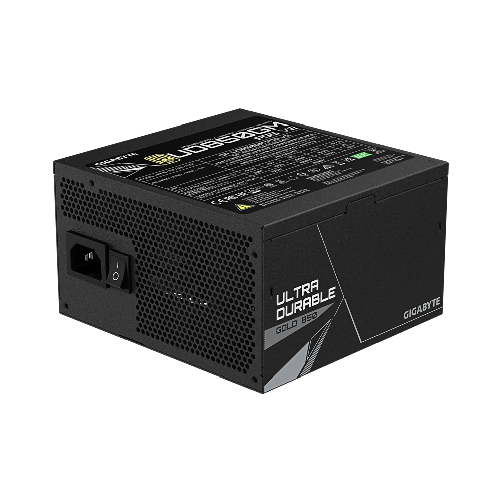 GIGABYTE UD850GM 850W PG5 V2 Fully modular PCIe 5.1 ATX 3.1 80 Plus Gold Power Supply - Black