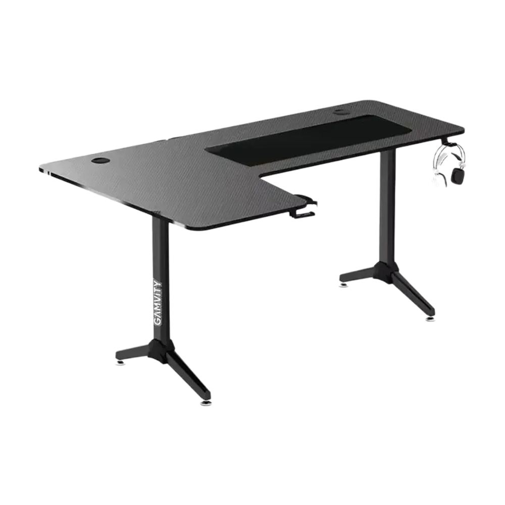 Gamvity Professional Gaming Desk L Shaped (1600*1000*750) - Left Black