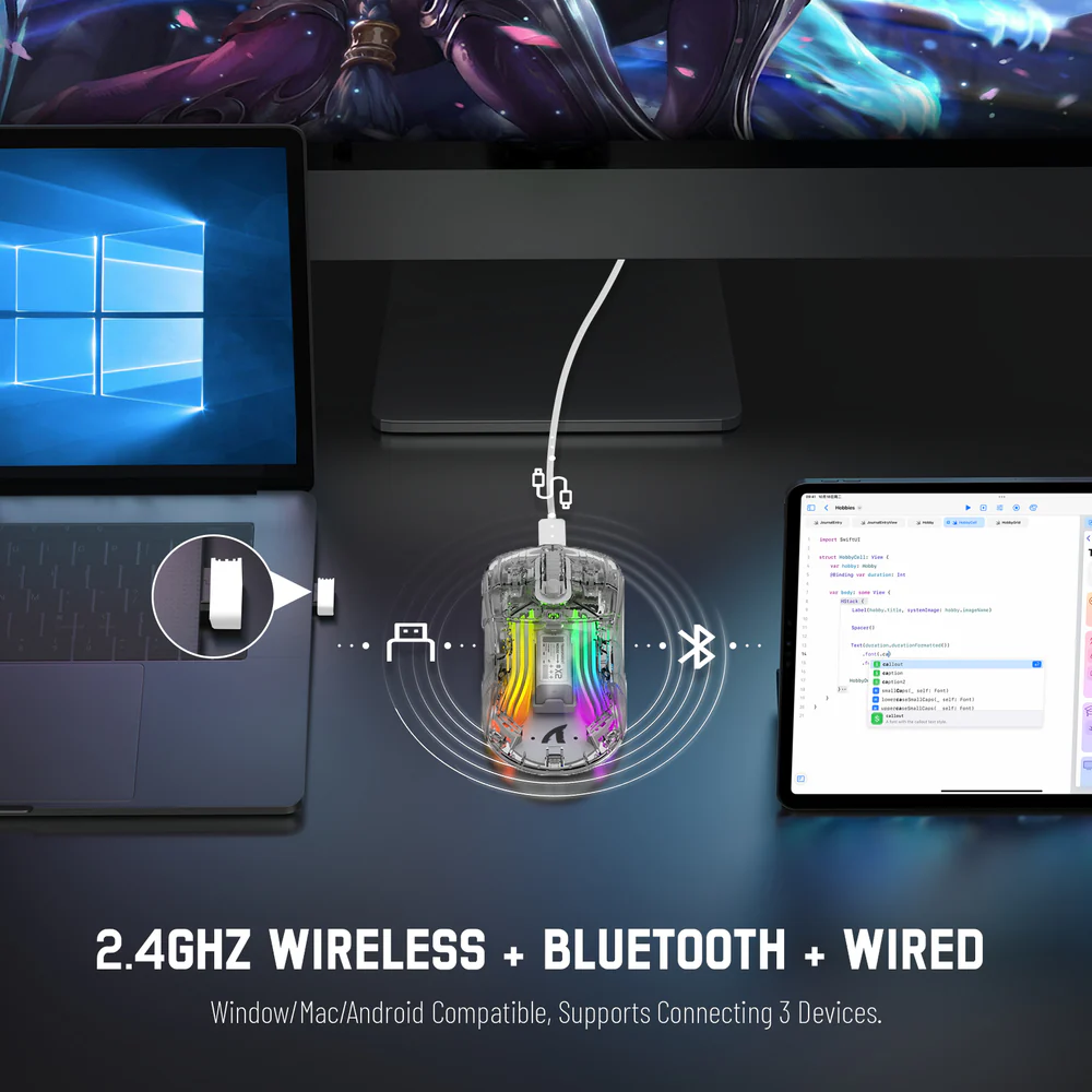 ATTACK SHARK X2 Wireless Gaming Mouse - White