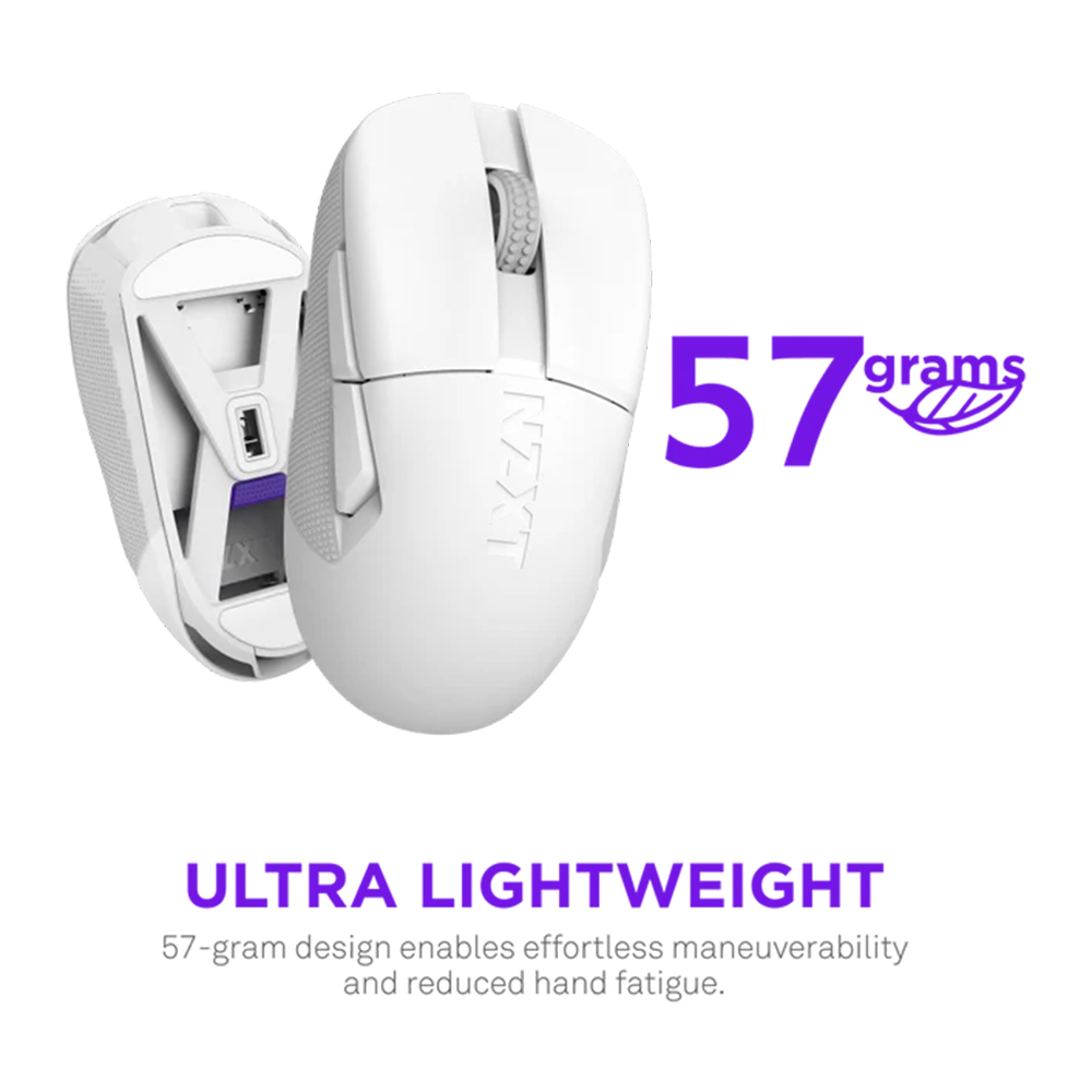 NZXT LIFT ELITE Wireless Gaming Mouse - White