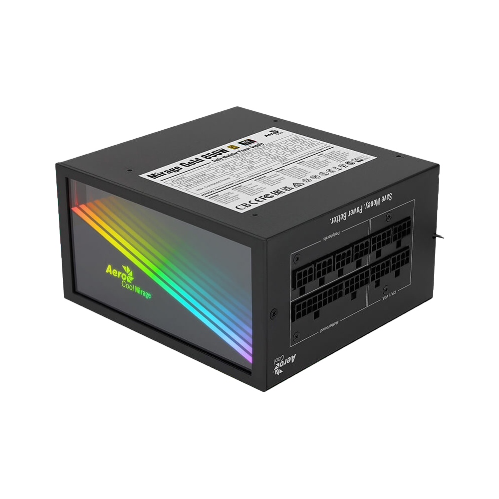 AEROCOOL MIRAGE 850W Gold Fully Modular APFC Power Supply - Black