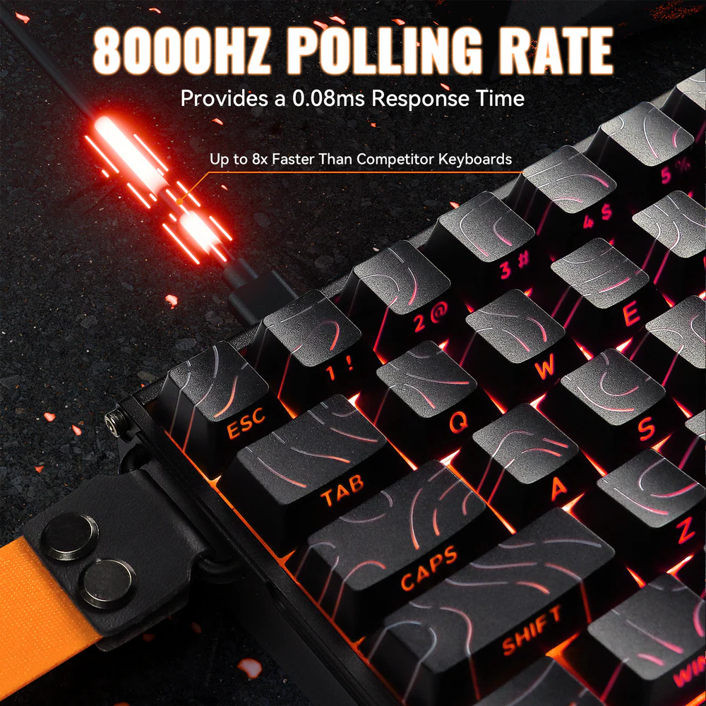 ATTACK SHARK X68MAX Magnetic Switch Mechanical Wired Keyboard - Black