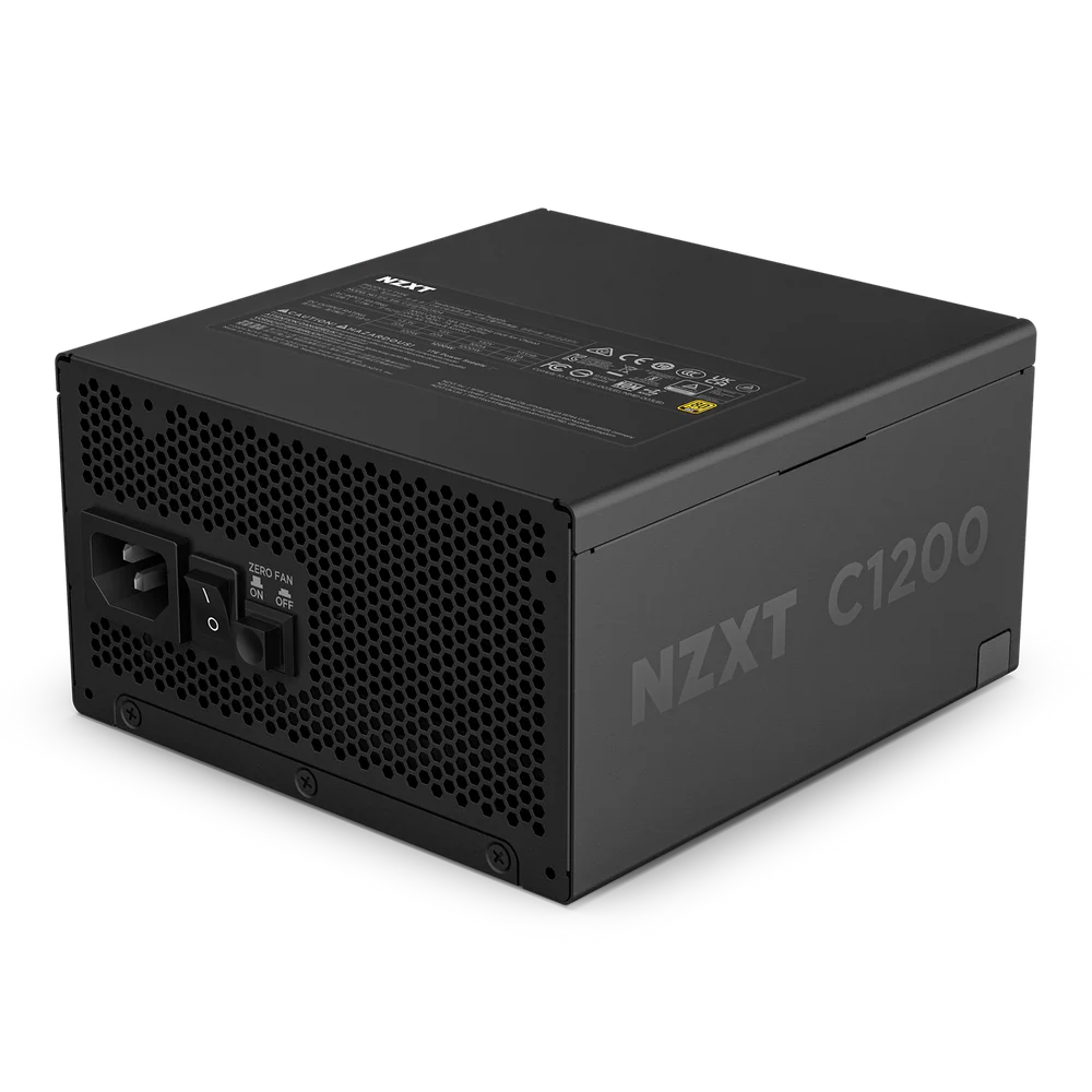 NZXT 1200W ATX 3.1 80 Plus Gold Fully Modular Low Noise Power Supply - Black
