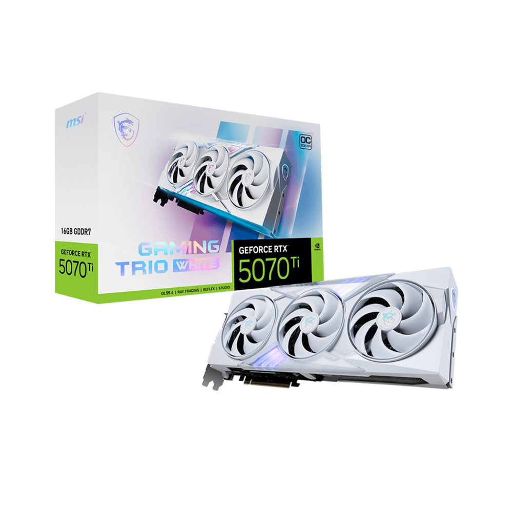 MSI Nvidia GeForce RTX 5070 Ti 16GB GAMING TRIO OC Graphics Card - White