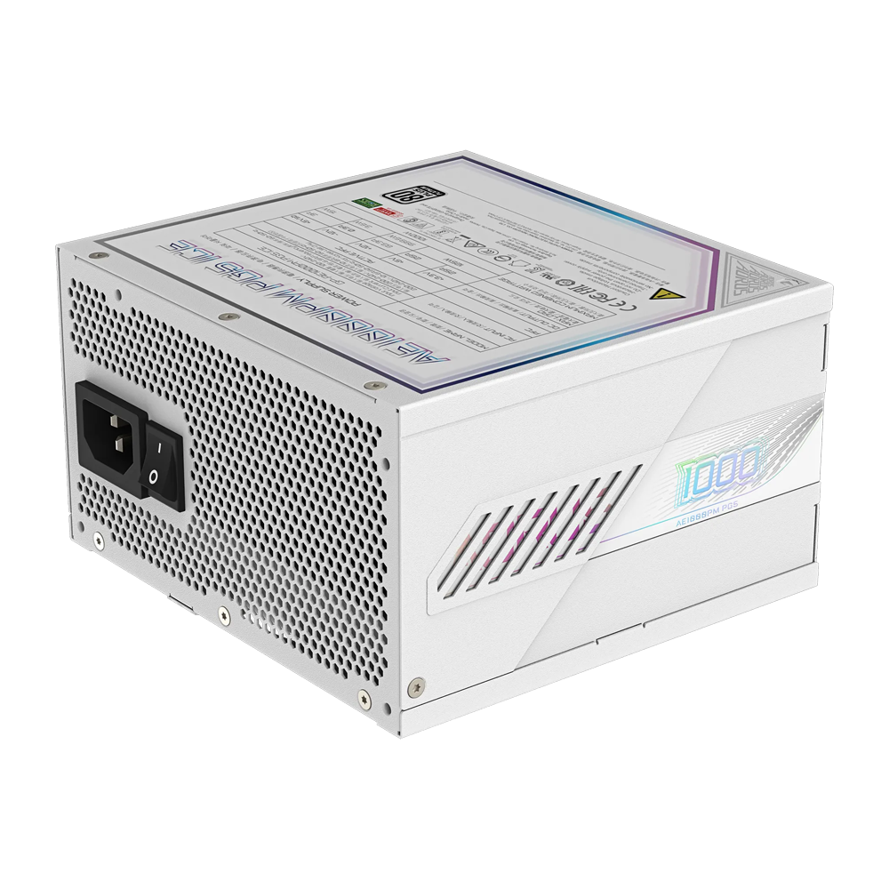 GIGABYTE AORUS ELITE P1000W 1000W 80 Plus Platinum ATX 3.1 PCIe Gen 5.0 Modular Power Supply - White