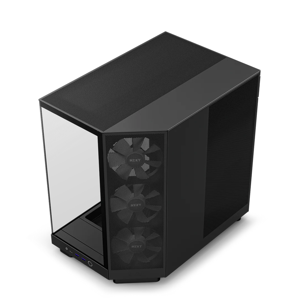 NZXT H6 Flow RGB (2023) Compact Dual-chamber ATX Case with RGB Fans - All Black