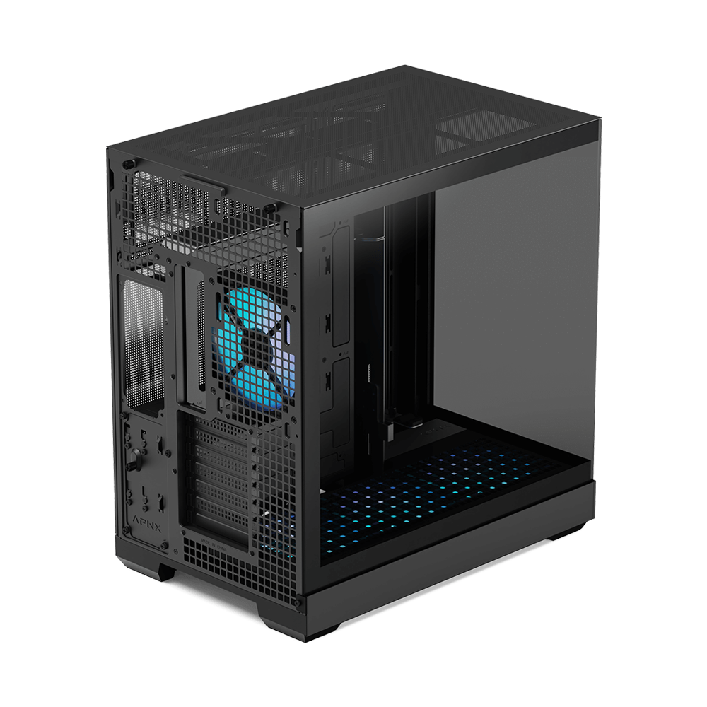 APNX V2-F With 4 Fans Mid Tower Case - Black