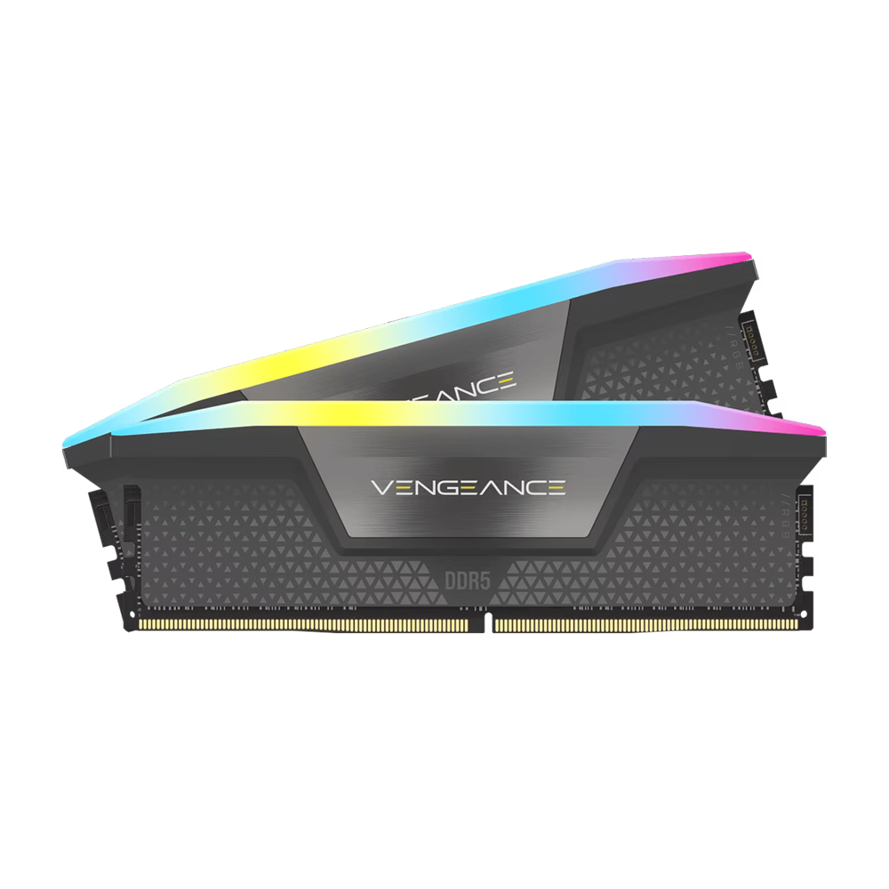CORSAIR VENGEANCE RGB 16GB (1x16GB) DDR5 6000MT/s CL38 AMD EXPO & Intel XMP Memory Kit - Gray