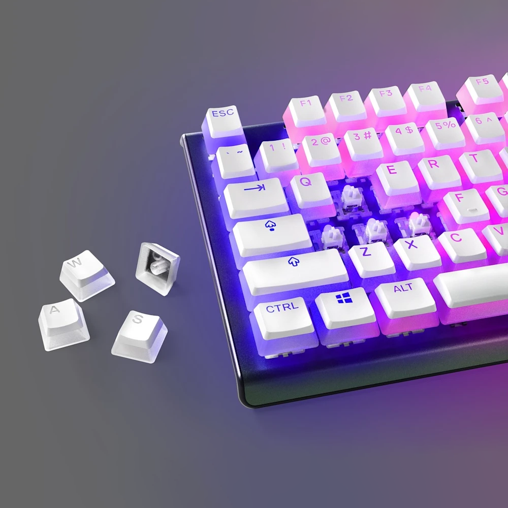 STEELSERIES Prismcaps Universal Double Shot PBT Keycaps - White