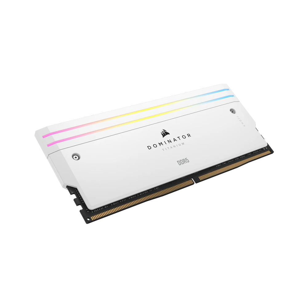 CORSAIR DOMINATOR TITANIUM RGB 32GB (2x16GB) DDR5 DRAM 6000MT/s CL30 Intel XMP Memory Kit - White