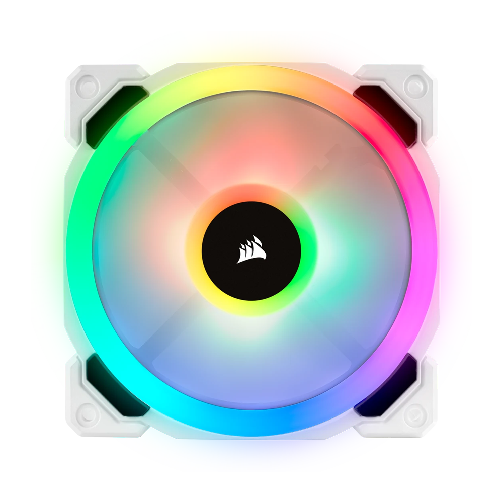 CORSAIR LL120 RGB 120mm Triple Pack With Lighting Node Pro - White