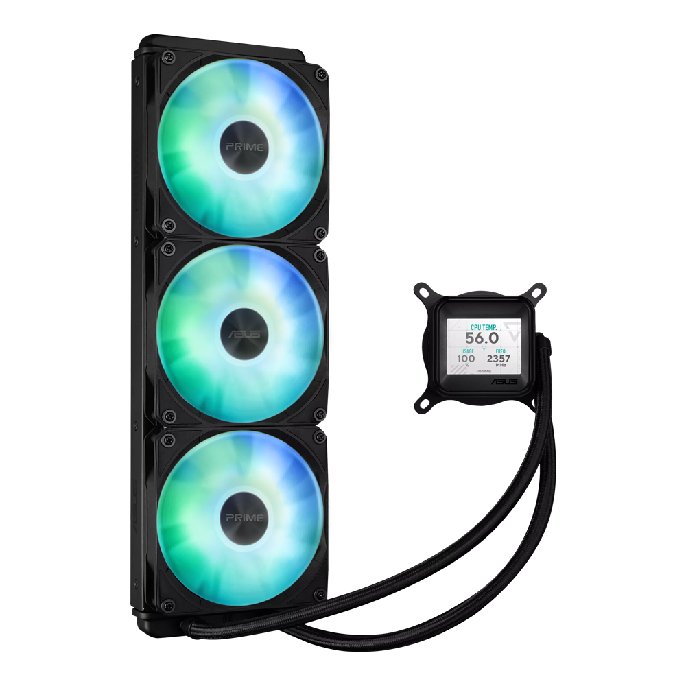 ASUS PRIME LC 360 ARGB LCD AIO CPU Liquid Cooler - Black