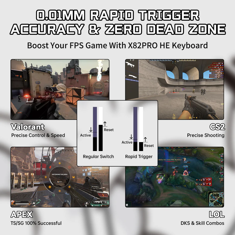 ATTACK SHARK X82PRO HE Magnetic Switch Wireless Gaming Keyboard - Comic