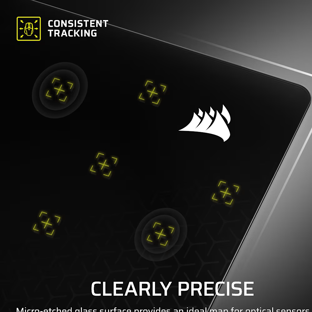 CORSAIR MM Glass Large Precision Gaming Mouse Pad - Black