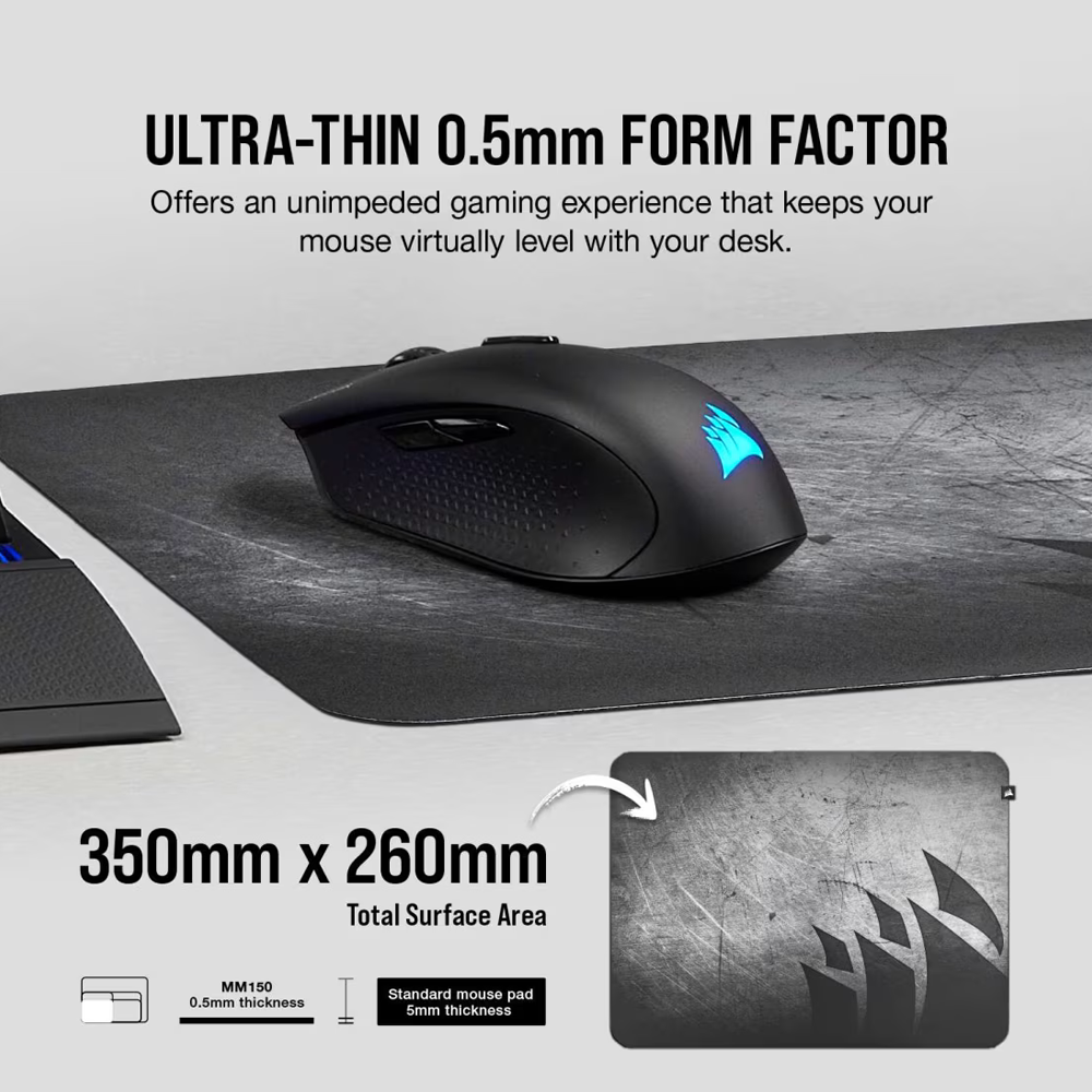 CORSAIR MM150 Ultra Thin Medium Mouse Pad - Black