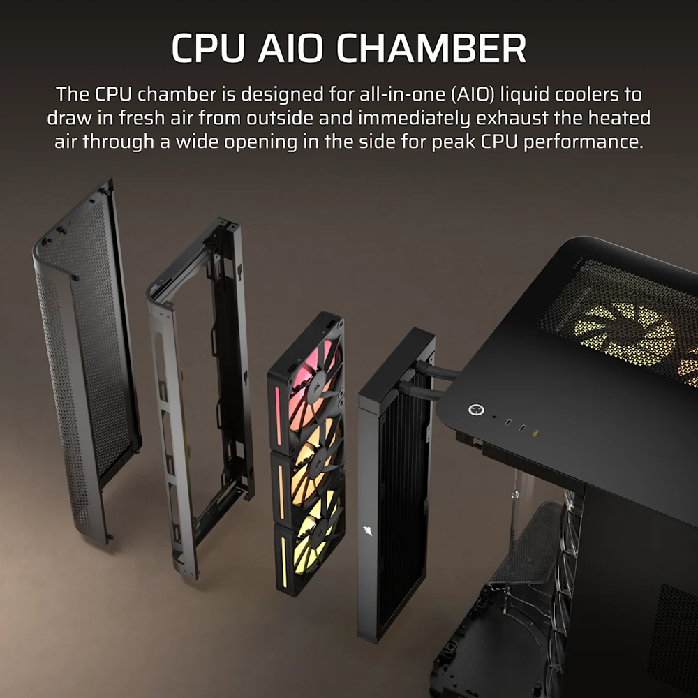 CORSAIR AIR 5400 LX-R RGB LINK Tempered Glass Mid Tower ATX Case - Black