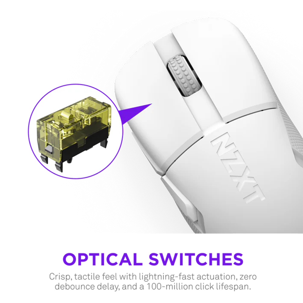 NZXT LIFT ELITE Wireless Gaming Mouse - White