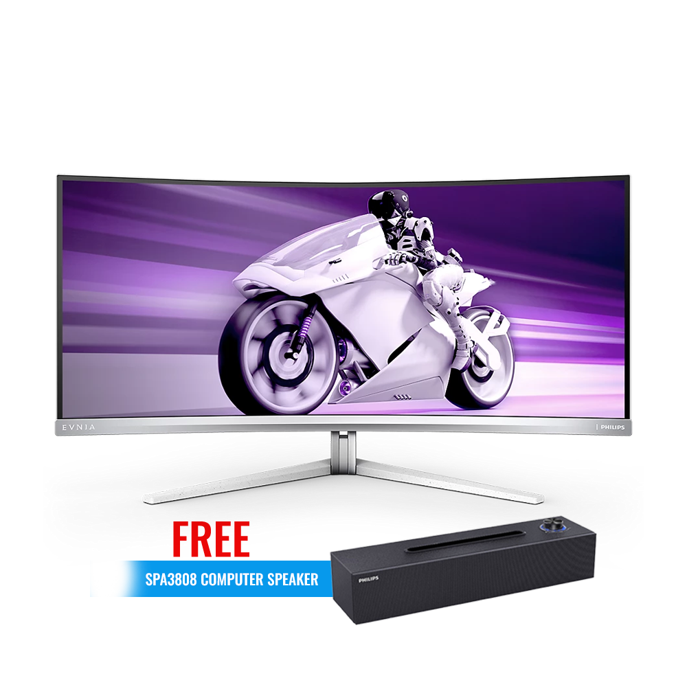 PHILIPS Evnia 34 Inch 165 Hz WQHD HDMI 2.1 Curved Gaming Monitor - White