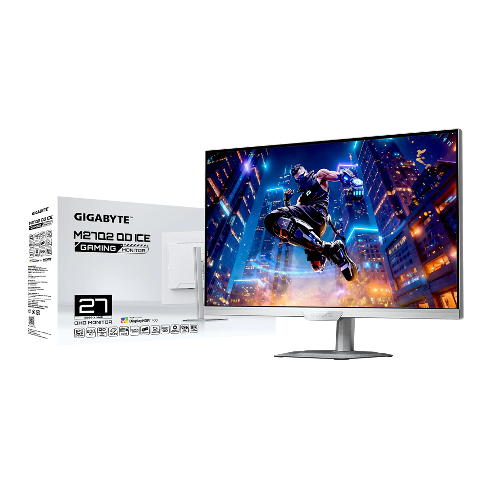 GIGABYTE M27Q2 QD ICE 27 Inch 200Hz QHD HDMI 2.0 1ms Gaming Monitor - White