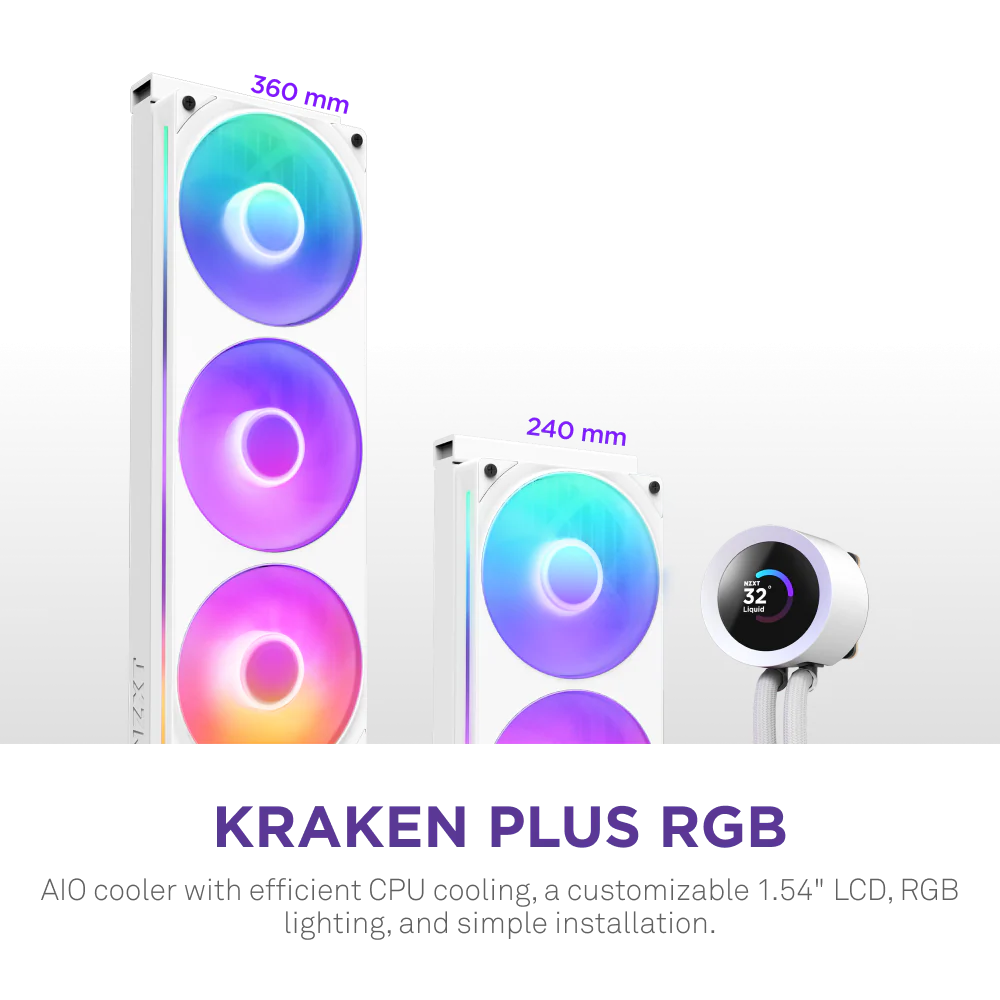 NZXT Kraken 360 RGB V2 360mm AIO Liquid Cooler - White