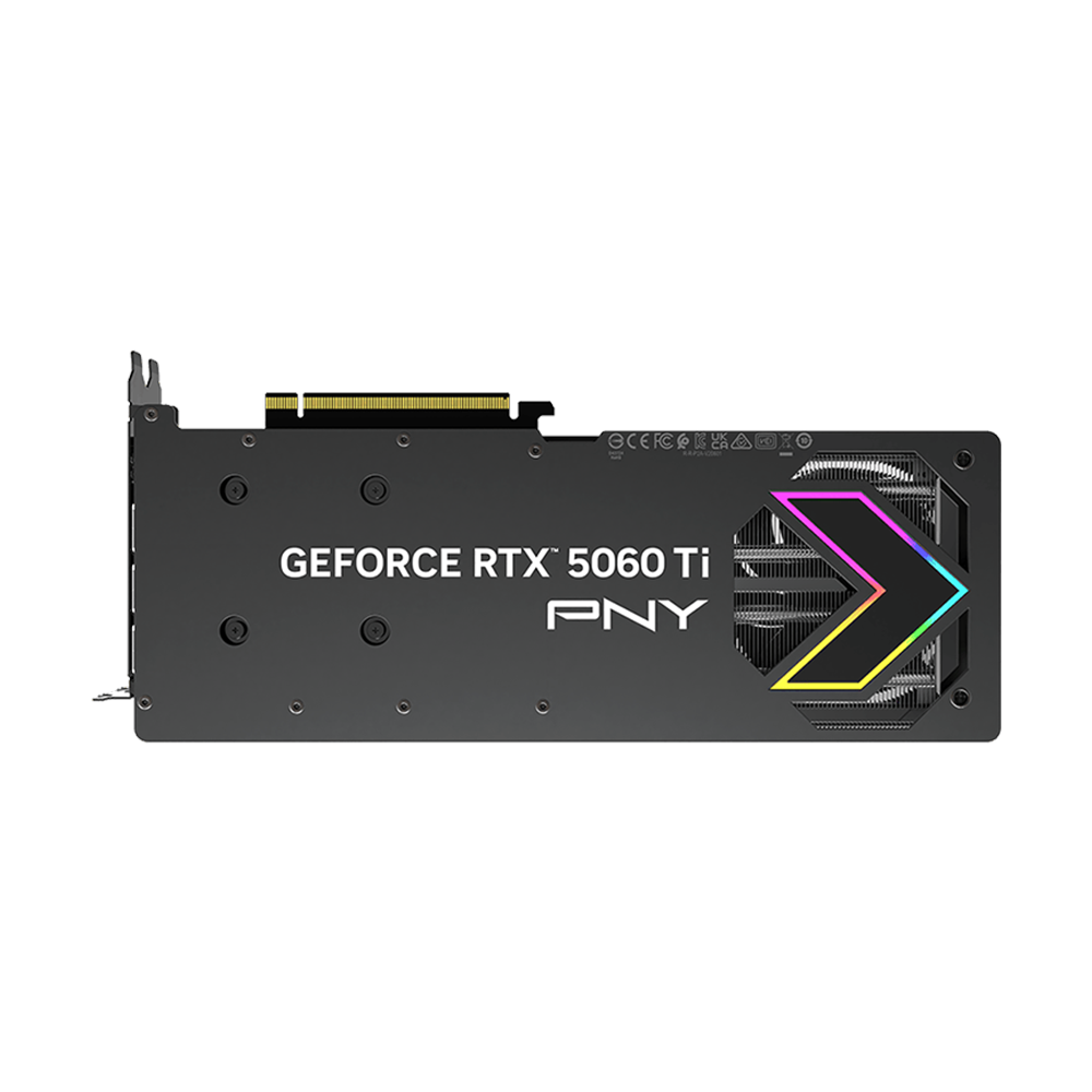 PNY Nvidia GeForce RTX 5060Ti 8GB ARGB Overclocked Triple Fan Graphics Card - Black