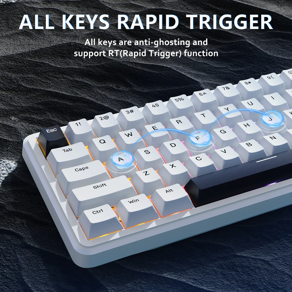 ATTACK SHARK X65 HE Magnetic Switch Wired Gaming Keyboard - White