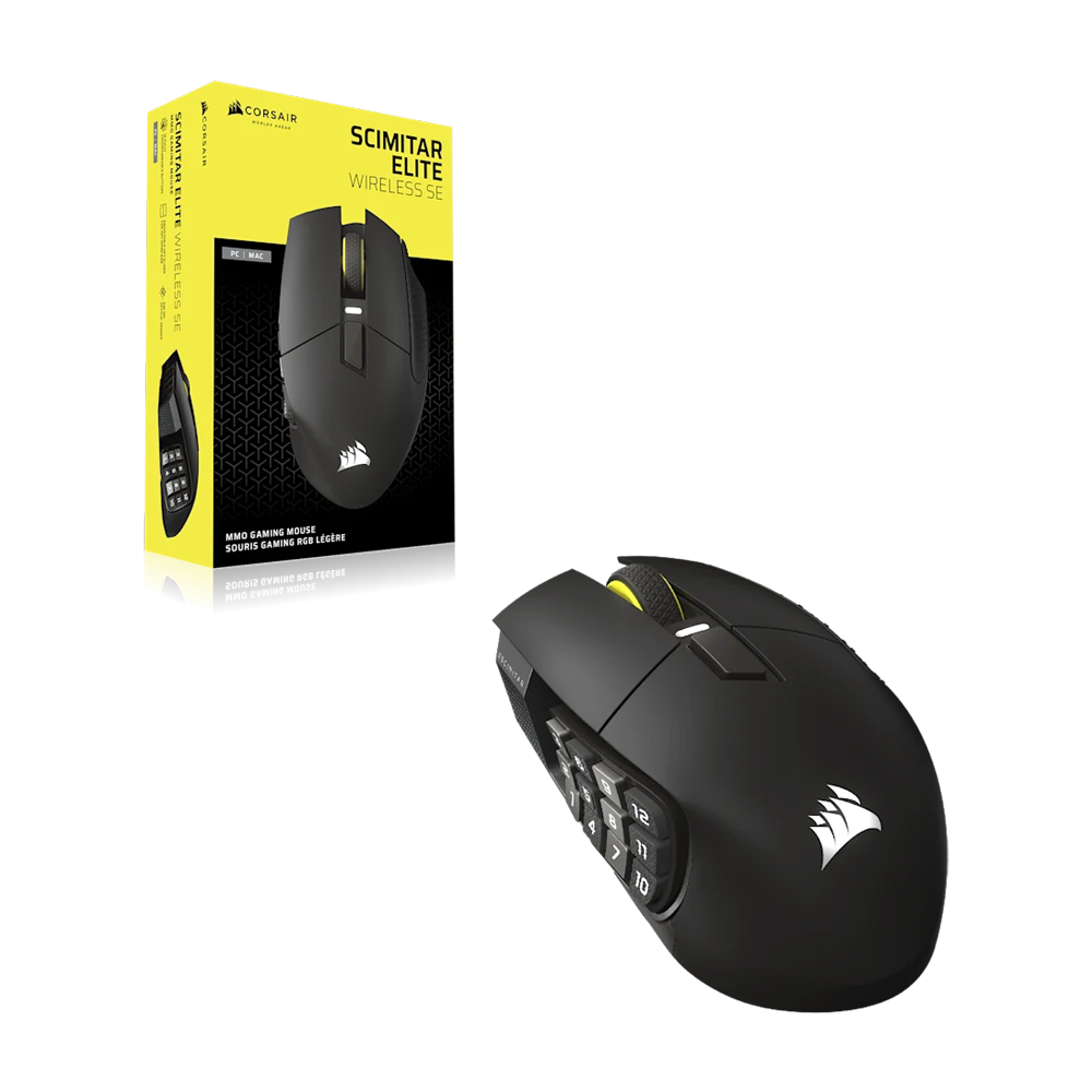 CORSAIR SCIMITAR ELITE Wireless SE MMO Gaming Mouse Gun Metal (AP) - Black