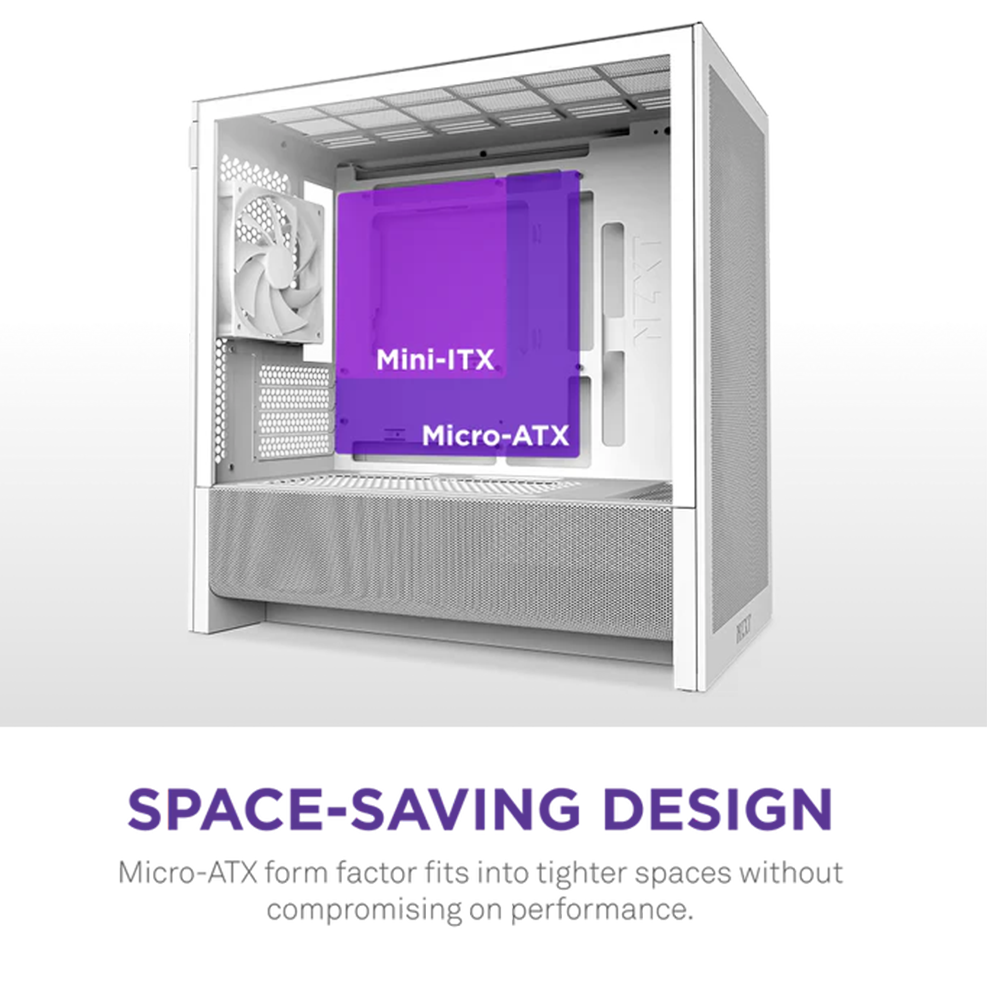 NZXT H3 Flow (2025) micro-ATX Mid Tower Case - All Black