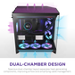 NZXT H9 Flow RGB (2025) Dual-Chamber Mid Tower Case With RGB Fans - All Black