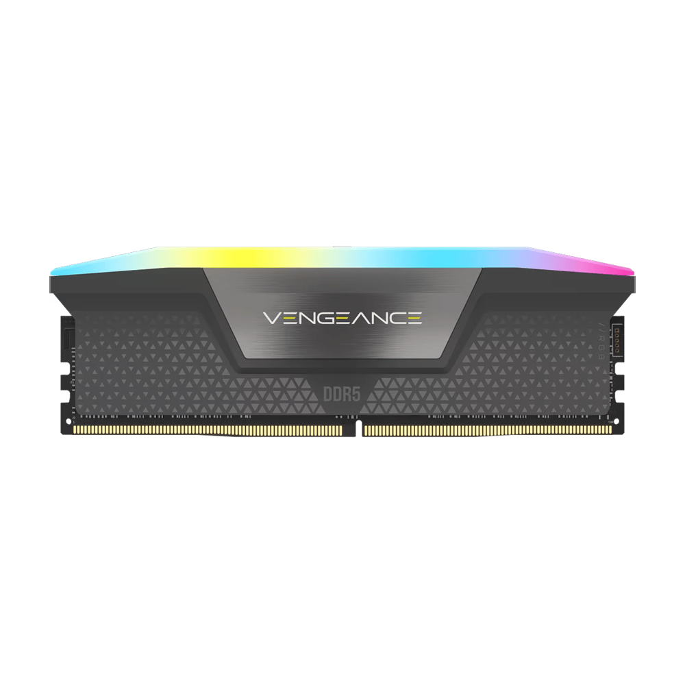 CORSAIR VENGEANCE RGB 16GB (1x16GB) DDR5 6000MT/s CL38 AMD EXPO & Intel XMP Memory Kit - Gray