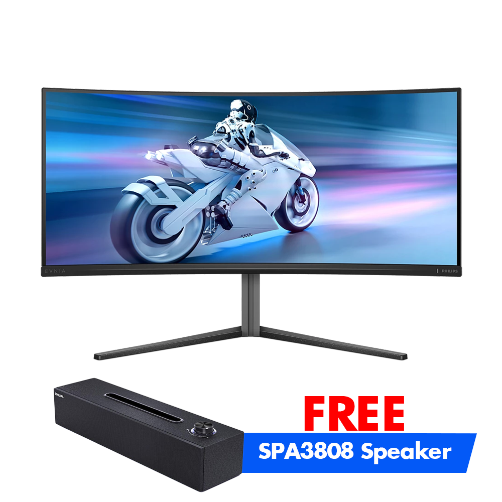 PHILIPS EVNIA 34 Inch  WQHD HDMI 2.0 x 2 QD OLED Curved Gaming Monitor - Black
