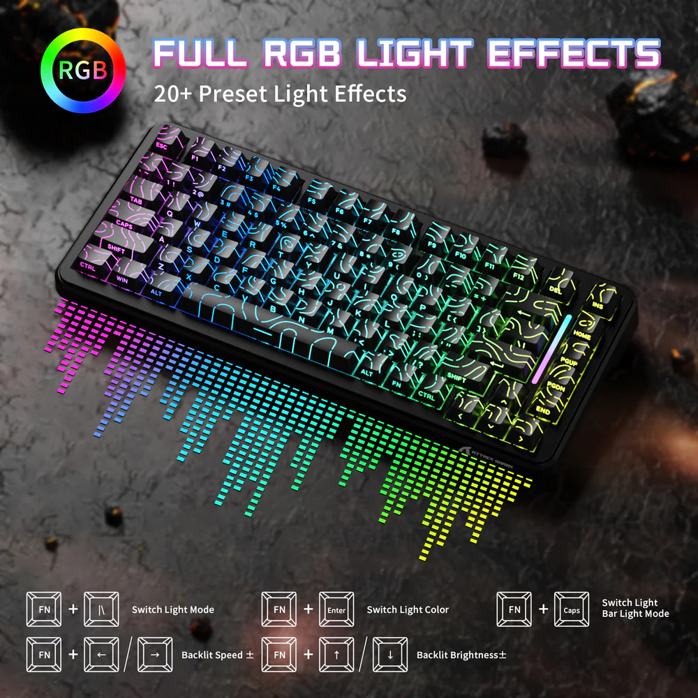 ATTACK SHARK X82PRO HE Magnetic Switch Wireless Gaming Keyboard - Black