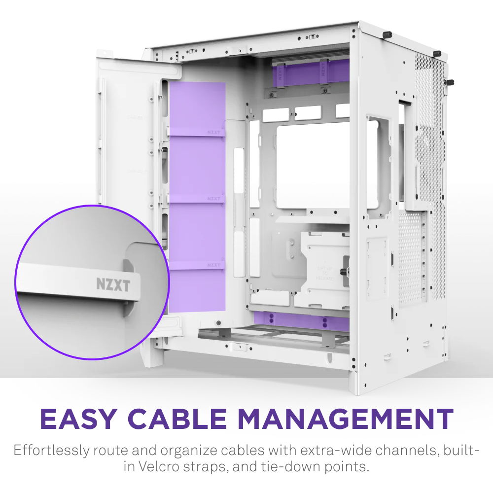 NZXT H9 Flow RGB (2025) Dual-Chamber Mid Tower Case With RGB Fans - All White