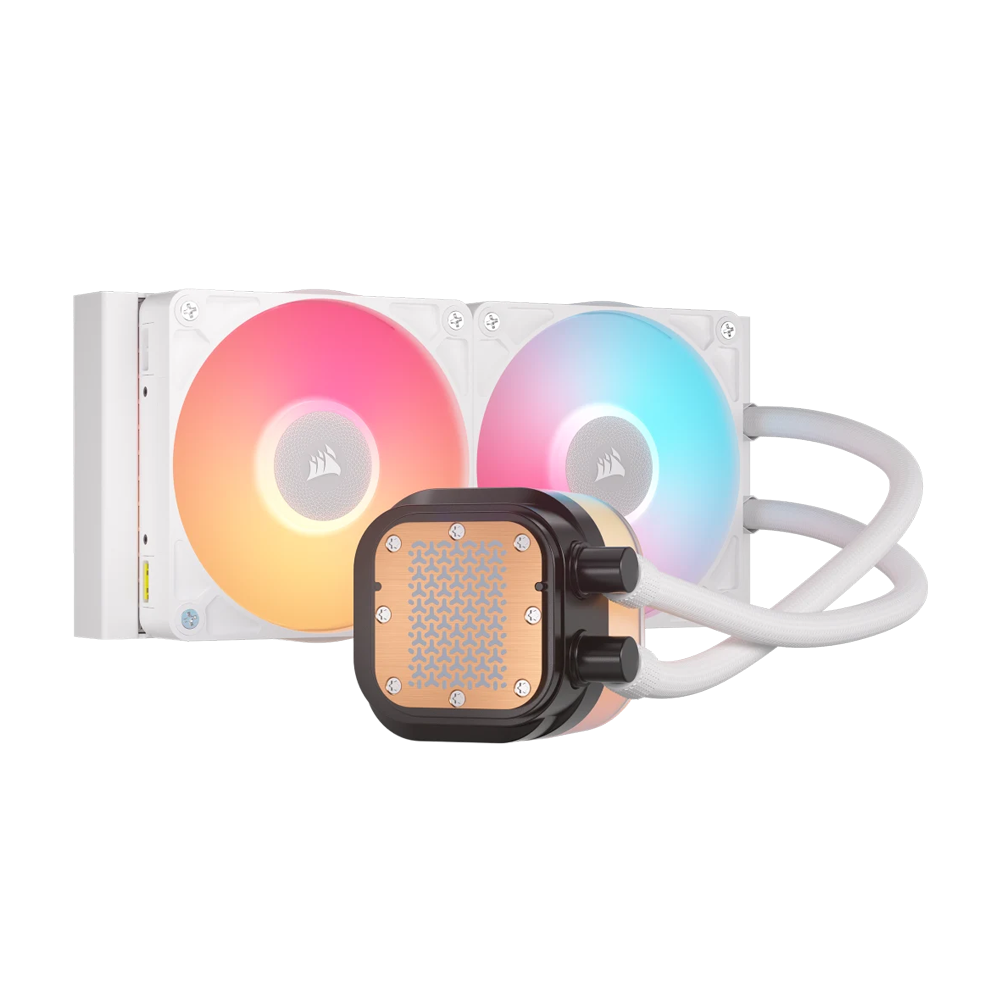 CORSAIR iCUE LINK TITAN 240 RX LCD Liquid CPU Cooler - White