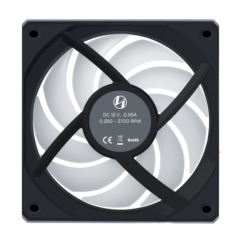 LIAN LI UNI FAN CL Wireless Reverse 120mm 3 Pack ARGB Case Fans with Controller - Black