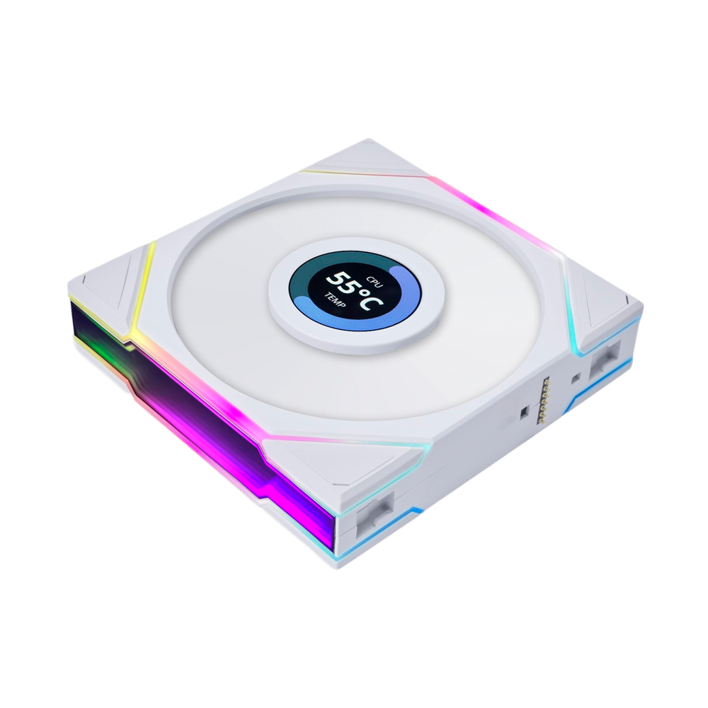 LIAN LI UNI FAN TL LCD RGB 120MM Case Fan - White