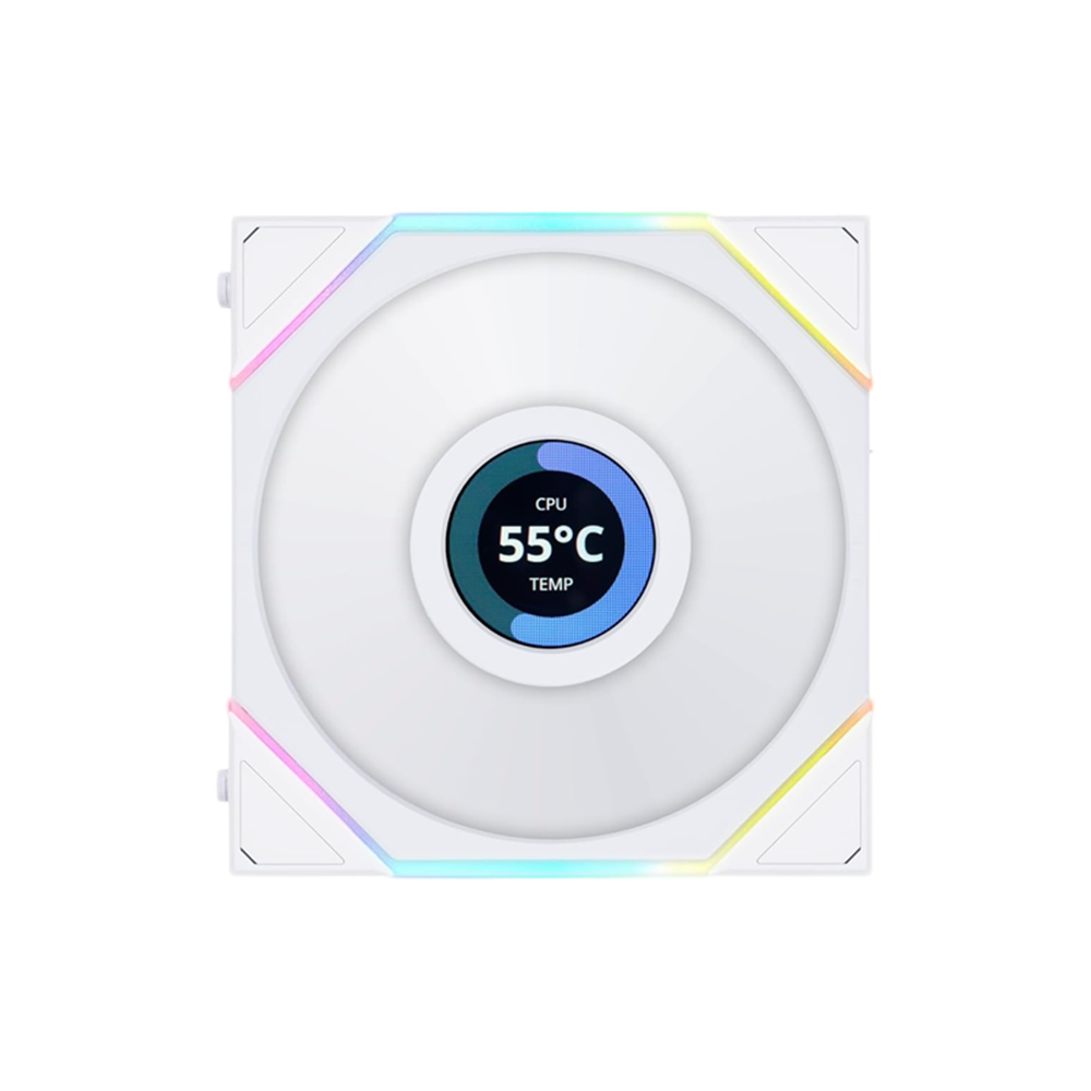 LIAN LI UNI FAN TL LCD RGB 120MM Case Fan - White