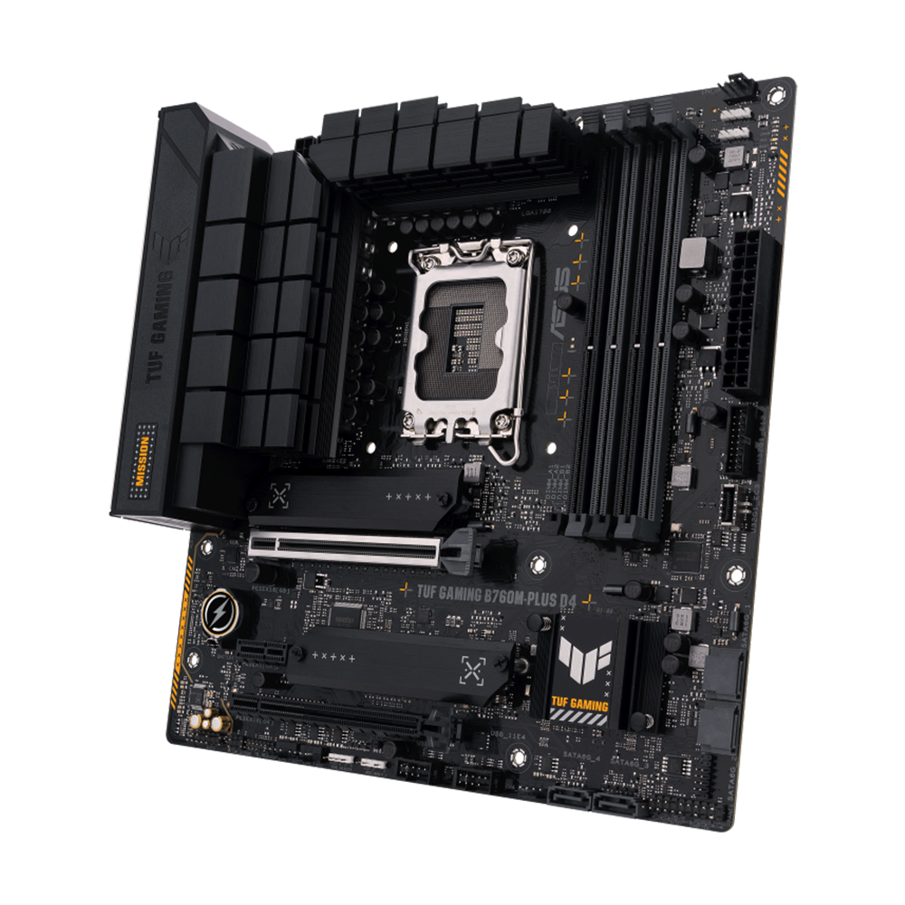 ASUS TUF GAMING B760M-PLUS DDR4 Micro-ATX Motherboard - Black