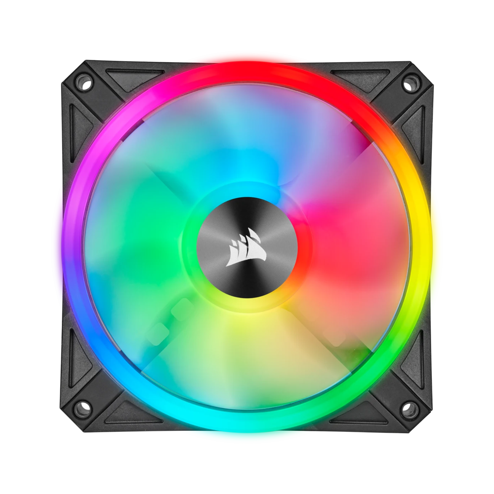 CORSAIR iCUE QL120 ARGB PWM Fan Triple Fan Kit With Lighting Node Core - Black